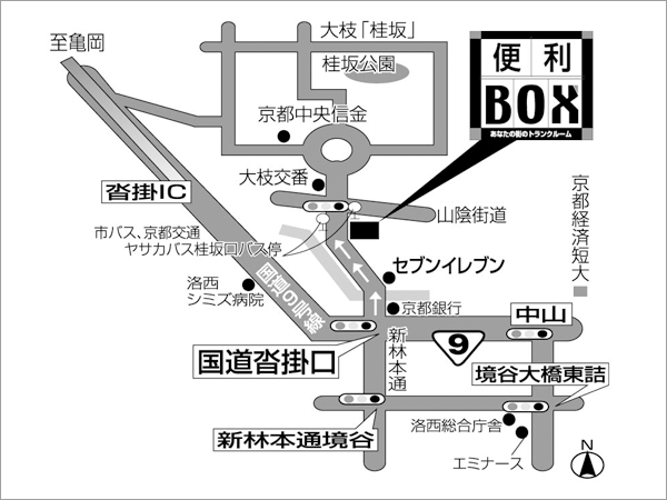 トランクルーム桂坂　アクセスマップ